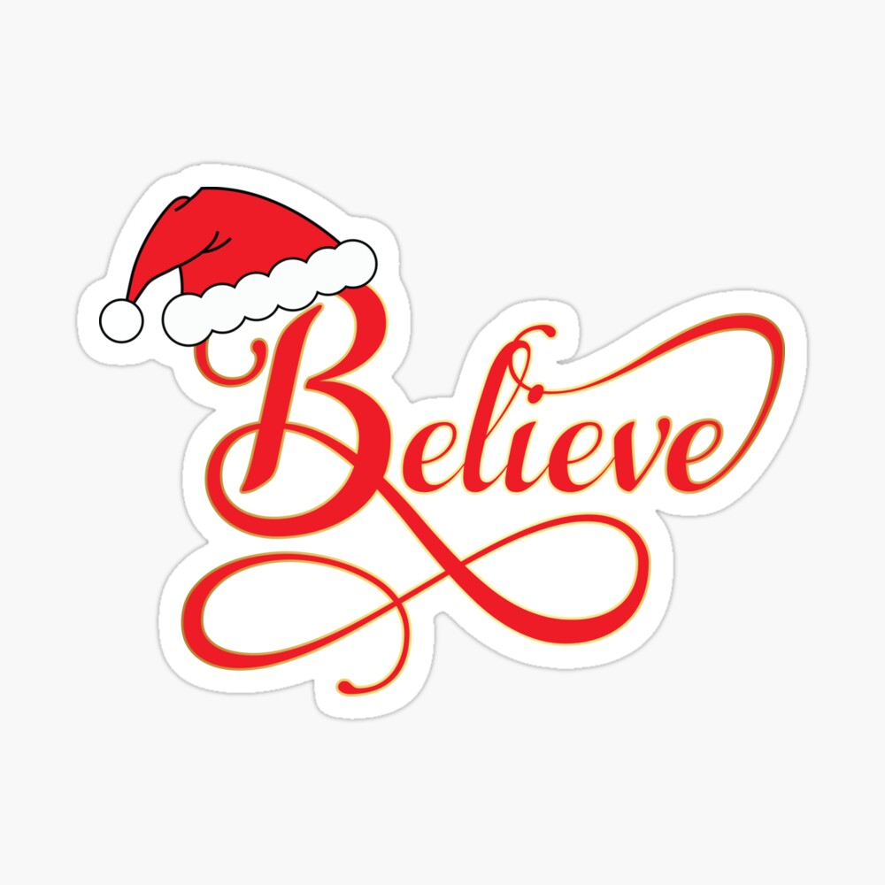 believe with santa hat