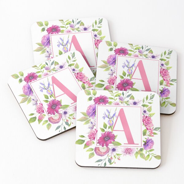 Item preview, Pink Floral Monogram - A designed and sold by Amanda-Lakey.