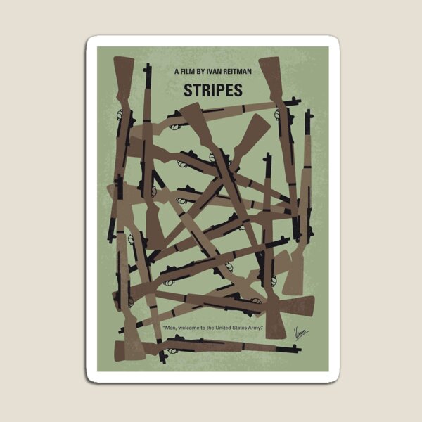No542- Stripes minimal movie poster Magnet