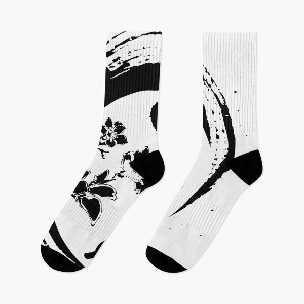 Item preview, Koi fish an sakura flower in black and white background pattern	 designed and sold by asep sarifudin.