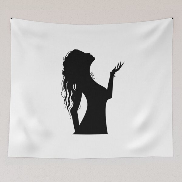 Item preview, Black female silhouette with long hair profile - Sitamood designed and sold by Sitamood.