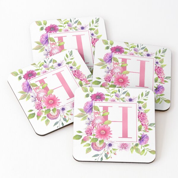 Item preview, Pink Floral Monogram - H designed and sold by Amanda-Lakey.