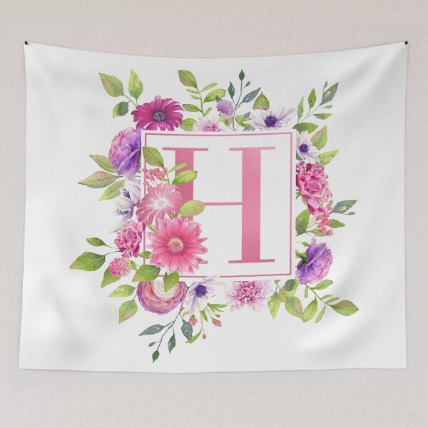 Item preview, Pink Floral Monogram - H designed and sold by Amanda-Lakey.