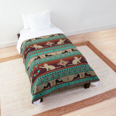 Boho cats | Domestic house cat sunset Comforter