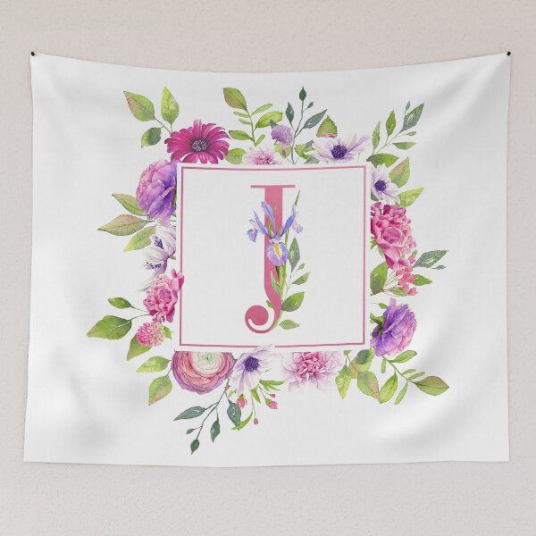 Item preview, Pink Floral Monogram - J designed and sold by Amanda-Lakey.