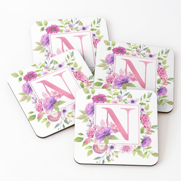 Item preview, Pink Floral Monogram - N designed and sold by Amanda-Lakey.