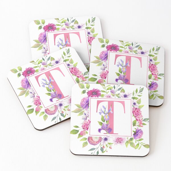 Item preview, Pink Floral Monogram - T designed and sold by Amanda-Lakey.