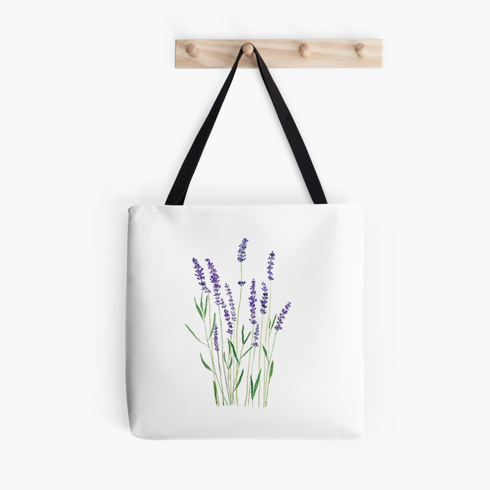 lavender watercolor horizontal Tote Bag by Color and Color