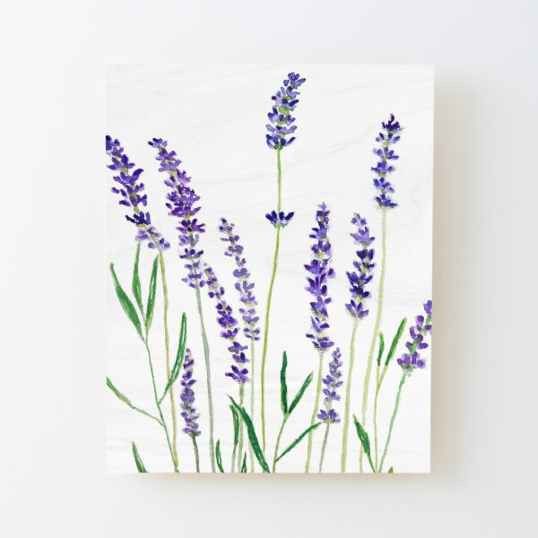 lila Lavendel Aufgezogener Druck auf Holz