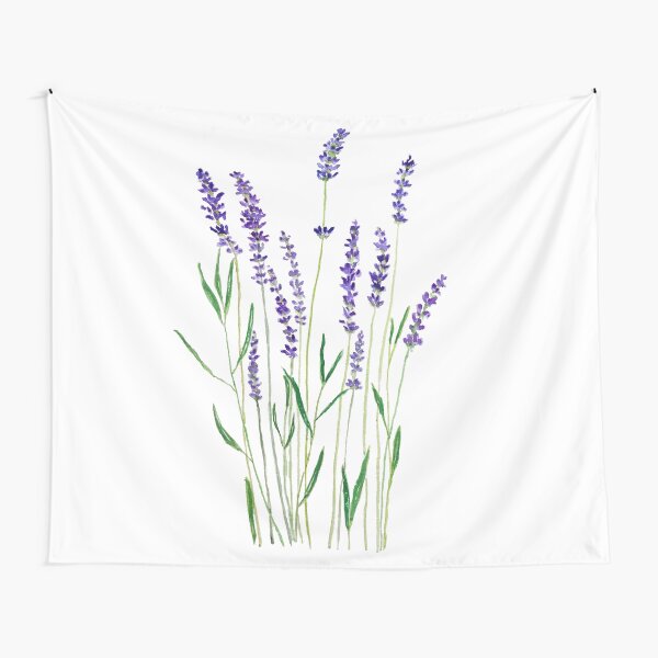 acuarela horizontal lavanda púrpura Tela decorativa