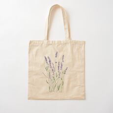 purple lavender Cotton Tote Bag