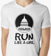 Run Like A Girl Men's V-Neck T-Shirt