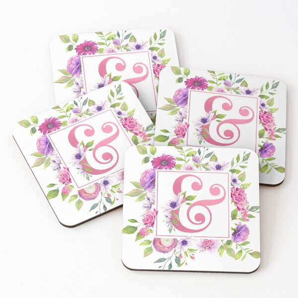 Item preview, Pink Floral Monogram - Ampersand designed and sold by Amanda-Lakey.