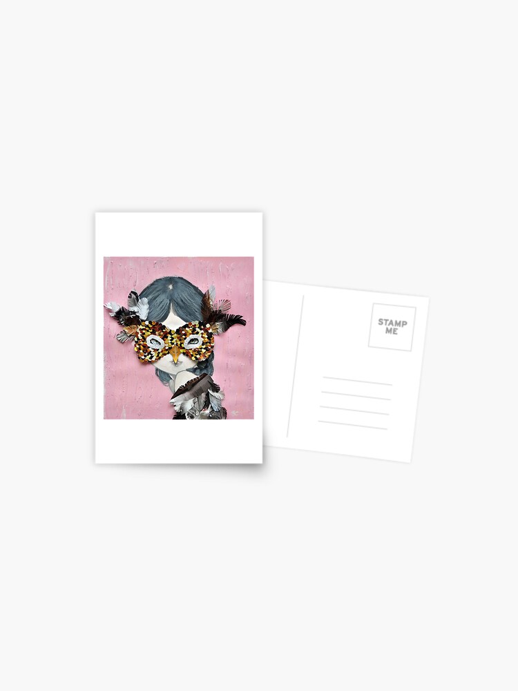 Thumbnail 1 of 2, Postcard, masked designed and sold by fluffymafi.