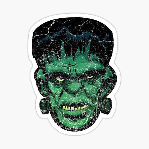 Retro Comic Book Frankenstein's Monster Distressed Sticker