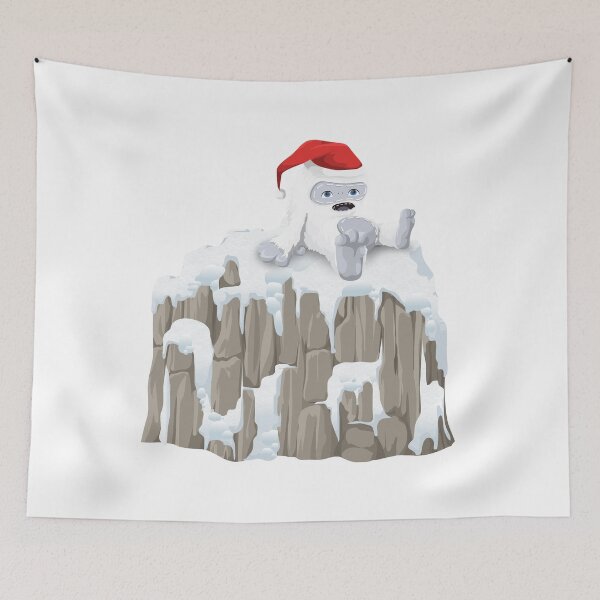 Item preview, Winter Design - Kawaii Little Yeti On Snowy Mountain Pick with Santa Hat designed and sold by talgursmusthave.