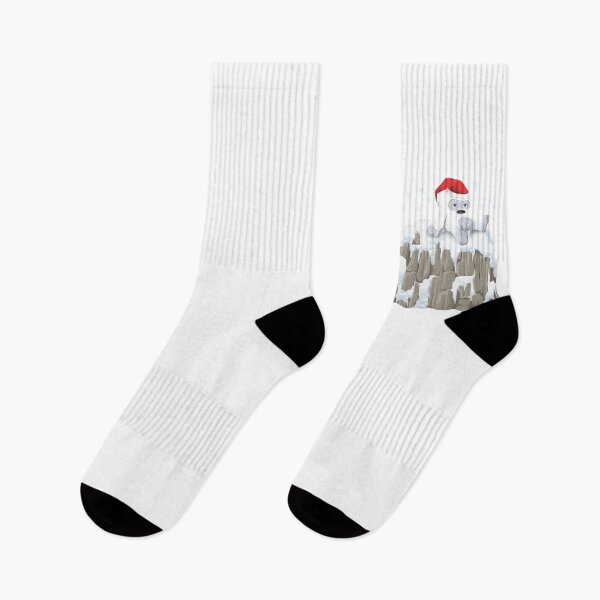 Item preview, Winter Design - Kawaii Little Yeti On Snowy Mountain Pick with Santa Hat designed and sold by talgursmusthave.
