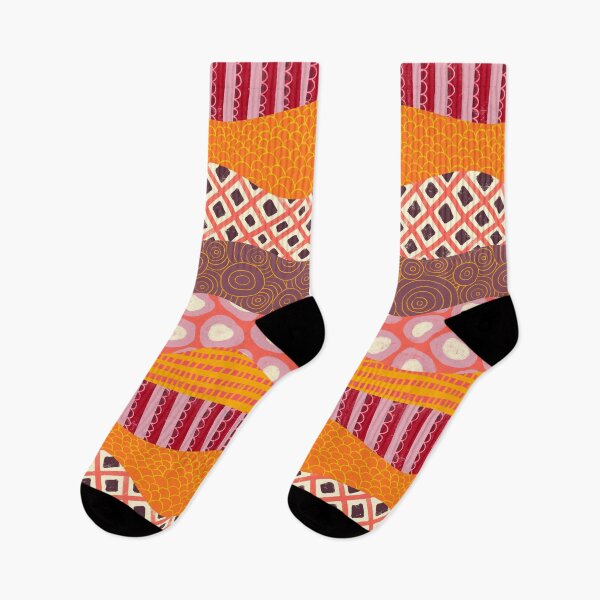 Item preview, Abstract Orange, pink, purple collage pattern designed and sold by Sandra Hutter.