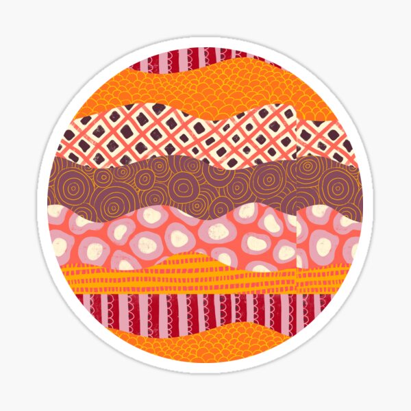 Item preview, Abstract Orange, pink, purple collage pattern designed and sold by Sandra Hutter.