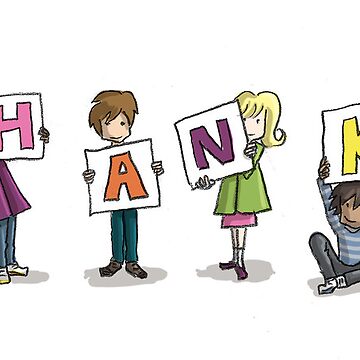 Artwork thumbnail, Card Design: Kids: Thanks by Kirsty Mordaunt