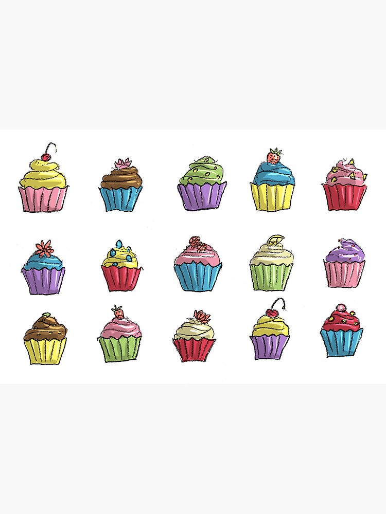 Thumbnail 2 of 2, Postcard, Card: Cupcakes designed and sold by sketchydoodle.