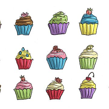 Artwork thumbnail, Card: Cupcakes by Kirsty Mordaunt