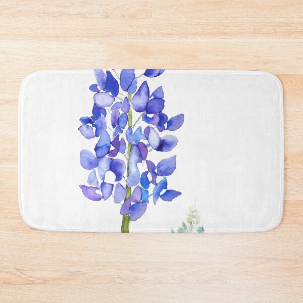Item preview, hand painted 2 purple and blue  botanical bluebonnet watercolor designed and sold by ColorandColor.