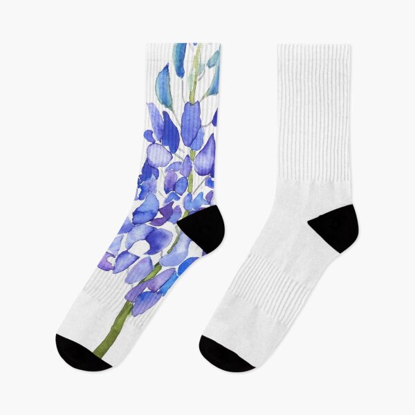 Item preview, hand painted 2 purple and blue  botanical bluebonnet watercolor designed and sold by ColorandColor.