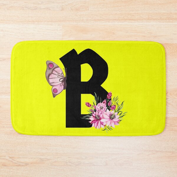 Item preview, letter b pink flower alphabet monogram butterfly designed and sold by atevern.