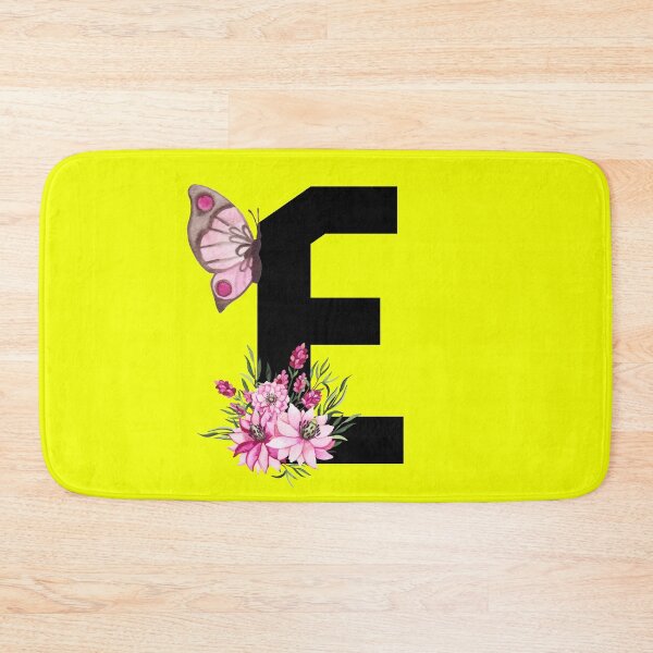 Item preview, letter e pink flower alphabet monogram butterfly designed and sold by atevern.