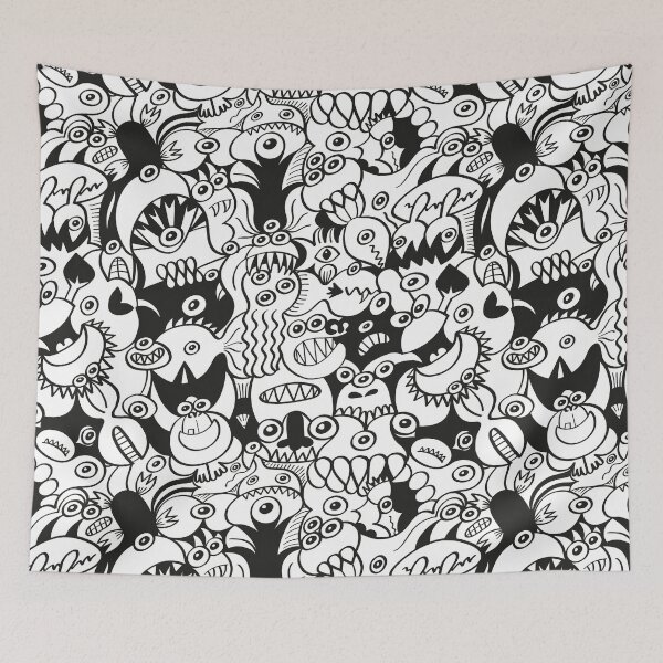 Item preview, Doodles get crazy when posing for a pattern design designed and sold by Zoo-co.