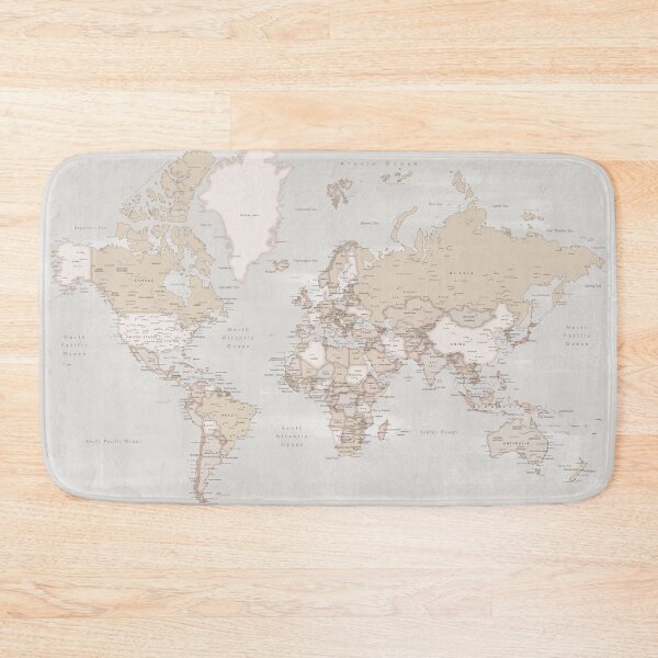 Item preview, Rustic world map with cities, Lucille designed and sold by blursbyai.