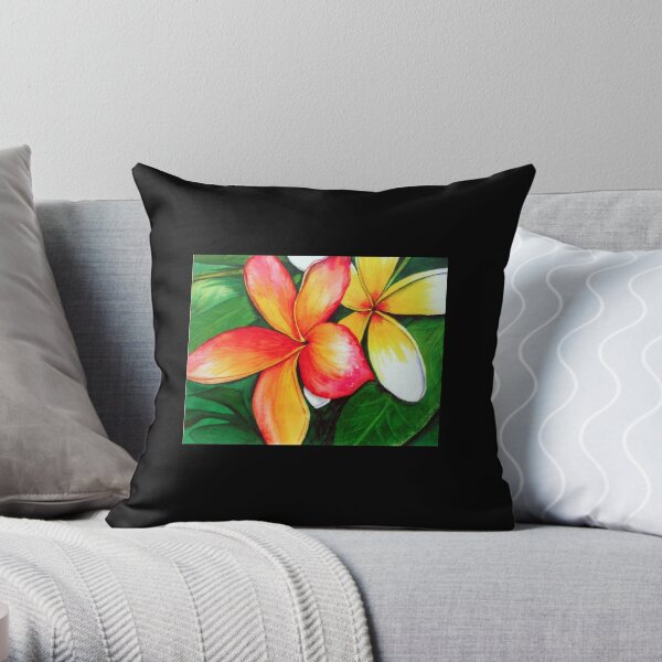Frangipani Throw Pillow