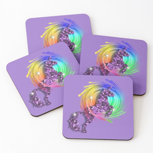 Item preview, Sparkly Glittery Effect Purple Unicorn And Rainbow designed and sold by Artification.