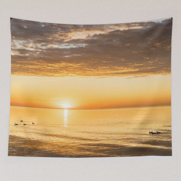 Item preview, Canada Geese Sunrise - Silky Gold on Lake Ontario  designed and sold by Georgia Mizuleva.