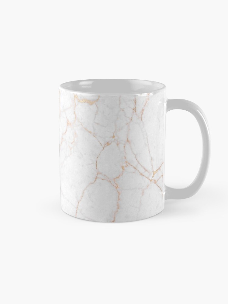 Alternate view of White Marble with Gold Glitter Veins Mug