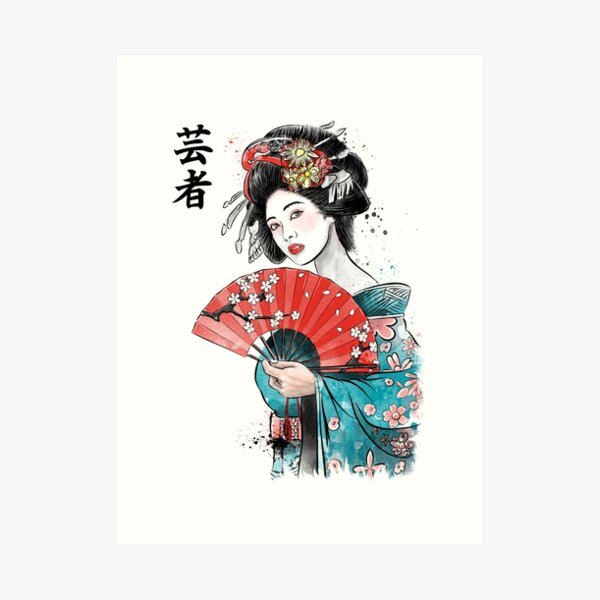 Geisha Art Print By Zoezowie79 Redbubble