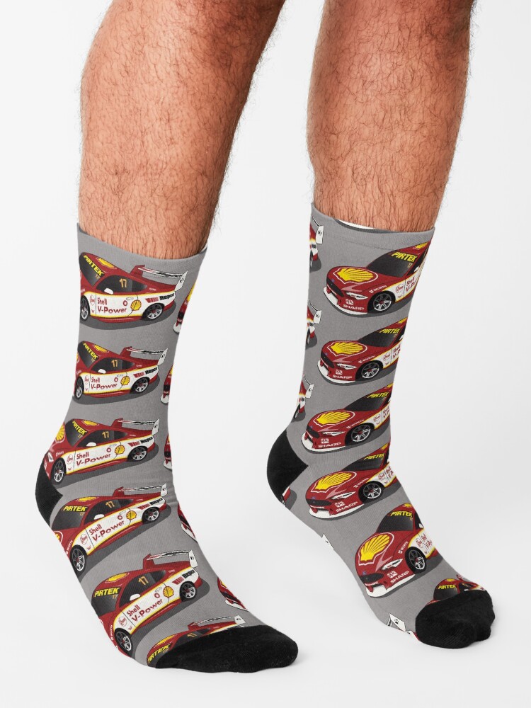 "Scott McLaughlin 17 Ford Mustang 2019" Socks for Sale by ArielAutoArt