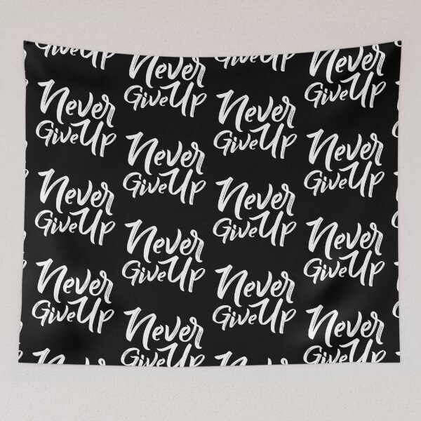 Artikelvorschau, Motivational Inspirational and Positive quote - Never give up typography text art by Word Fandom - wordfandom entworfen und verkauft von Kerry Pritchard.