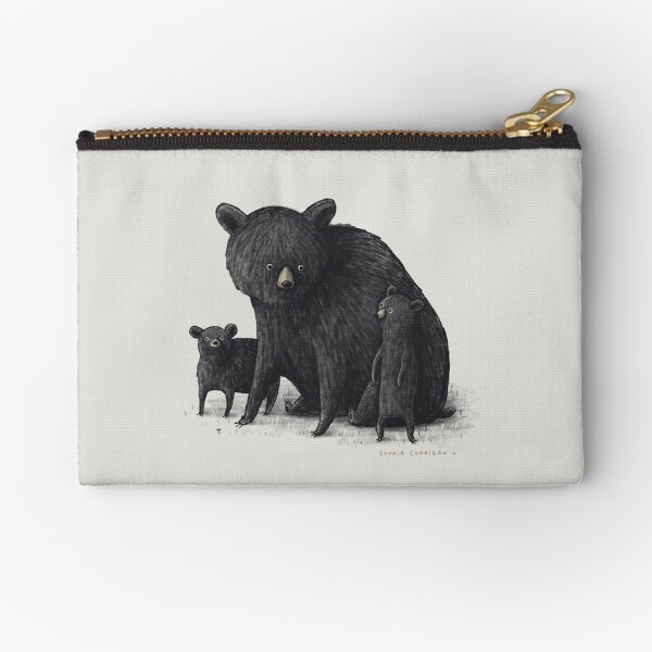 Black Bear Family Zipper Pouch