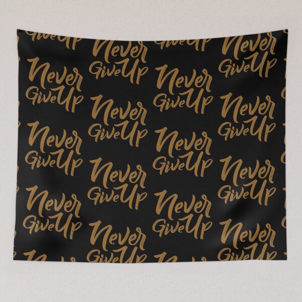Artikelvorschau, Motivational Inspirational and Positive quote - Never give up typography text art by Word Fandom - wordfandom entworfen und verkauft von Kerry Pritchard.