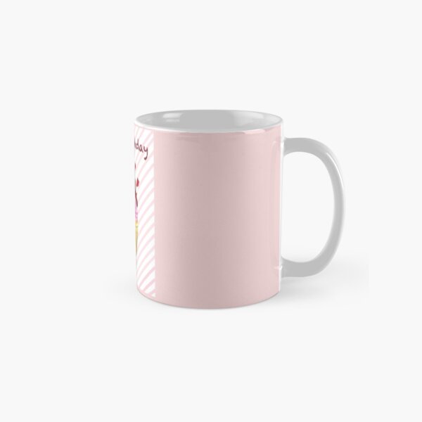 Happy Birthday cupcake with cherry and straws Classic Mug