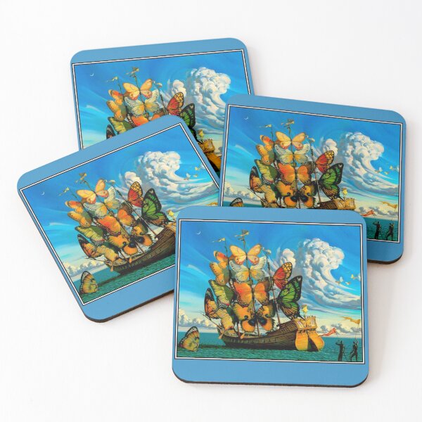Item preview, BUTTERFLY SHIP : Vintage Surreal Abstract Fantasy Print  designed and sold by posterbobs.