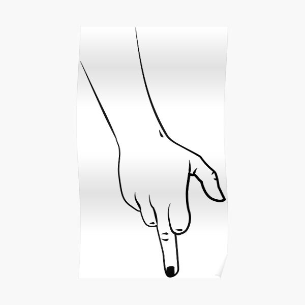 "Middle Finger Pointing Down" Poster for Sale by artswag Redbubble
