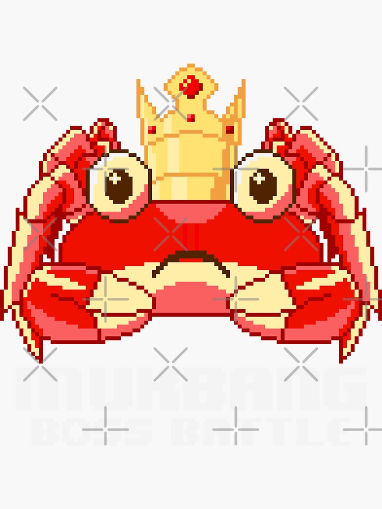 "MUKBANG KING CRAB Boss Battle!" Sticker for Sale by potluck Redbubble