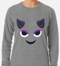 Emoji: Lila Gesicht Hörner Leichter Pullover