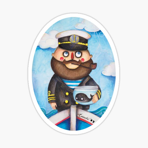 Le capitaine et sa baleine Sticker