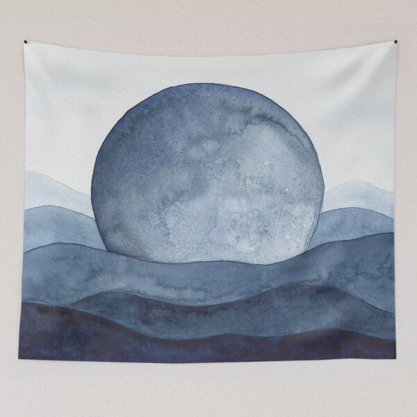 Item preview, Moon Landscape | Watercolor Painting designed and sold by Kris  Kivu.