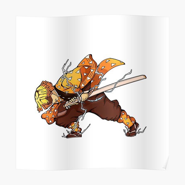 Zenitsu from Demon Slayer Poster