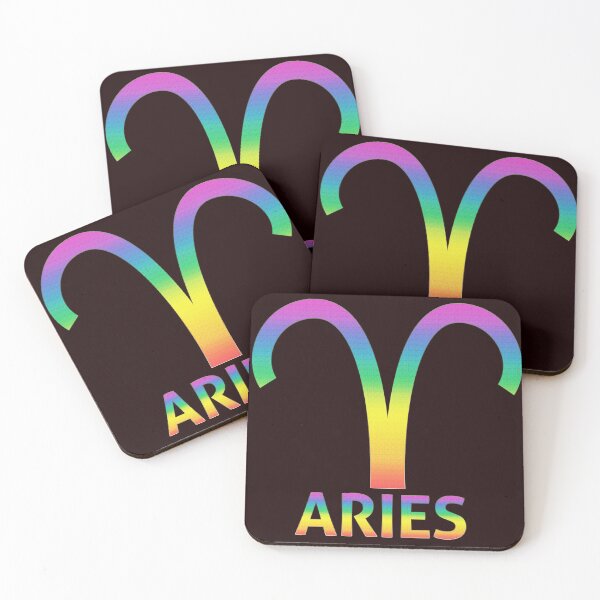 Item preview, Rainbow Aries Zodiac Glyph designed and sold by MclaughlinGifts.